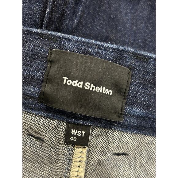 Todd Shelton Jeans Pants Mens Size 40 x 33 Dark Blue Denim Made In USA - Picture 5 of 7